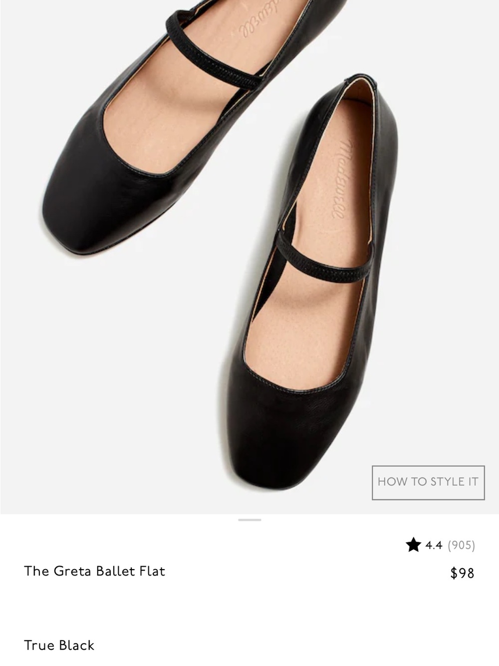 Madewell Greta Ballet Flat in Black